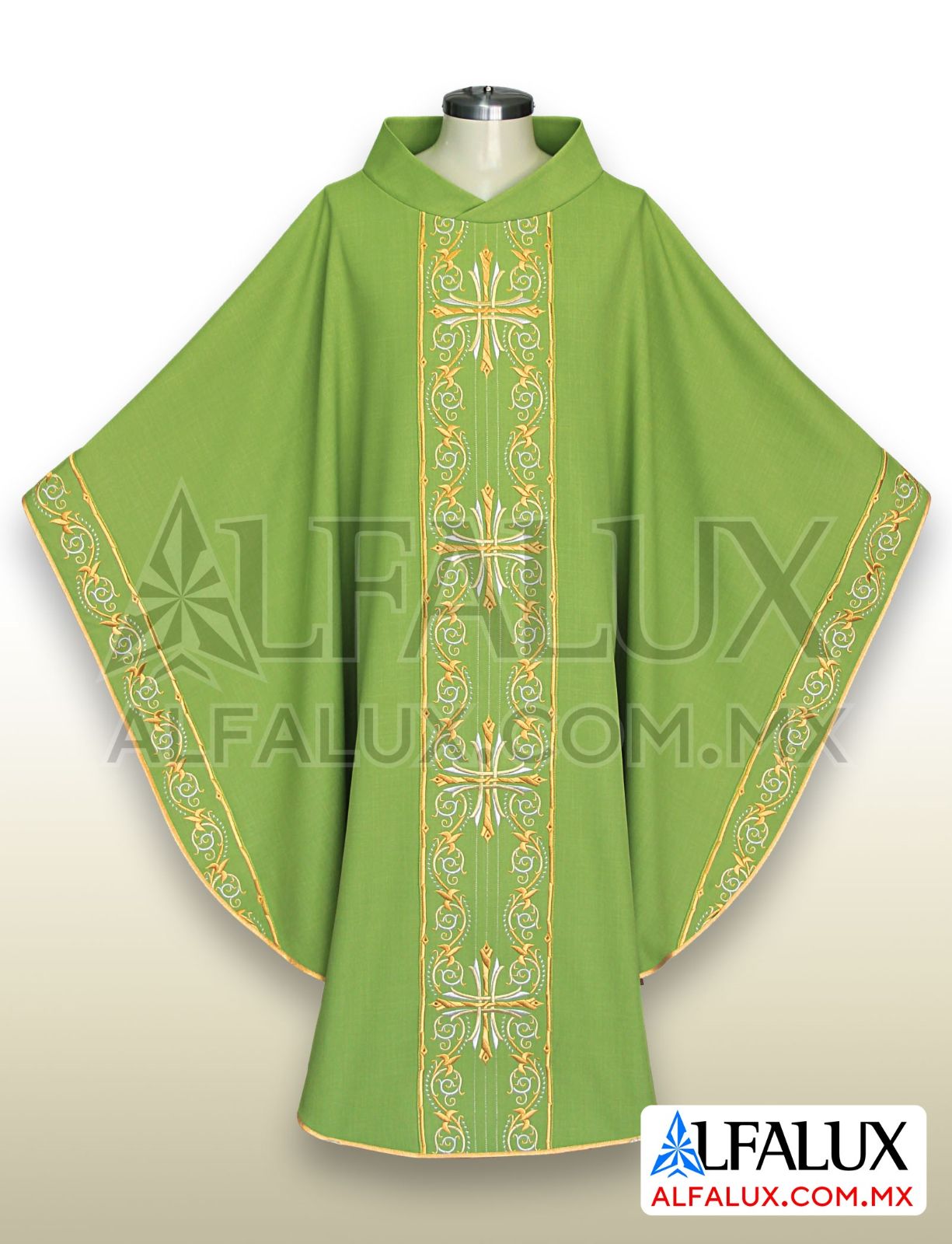 15 Cardenal Alfalux Casulla Central Verde Manzana Laterales 12